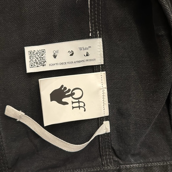 100% cotton lining men off white negative mark denim jackety - Picture 5 of 10